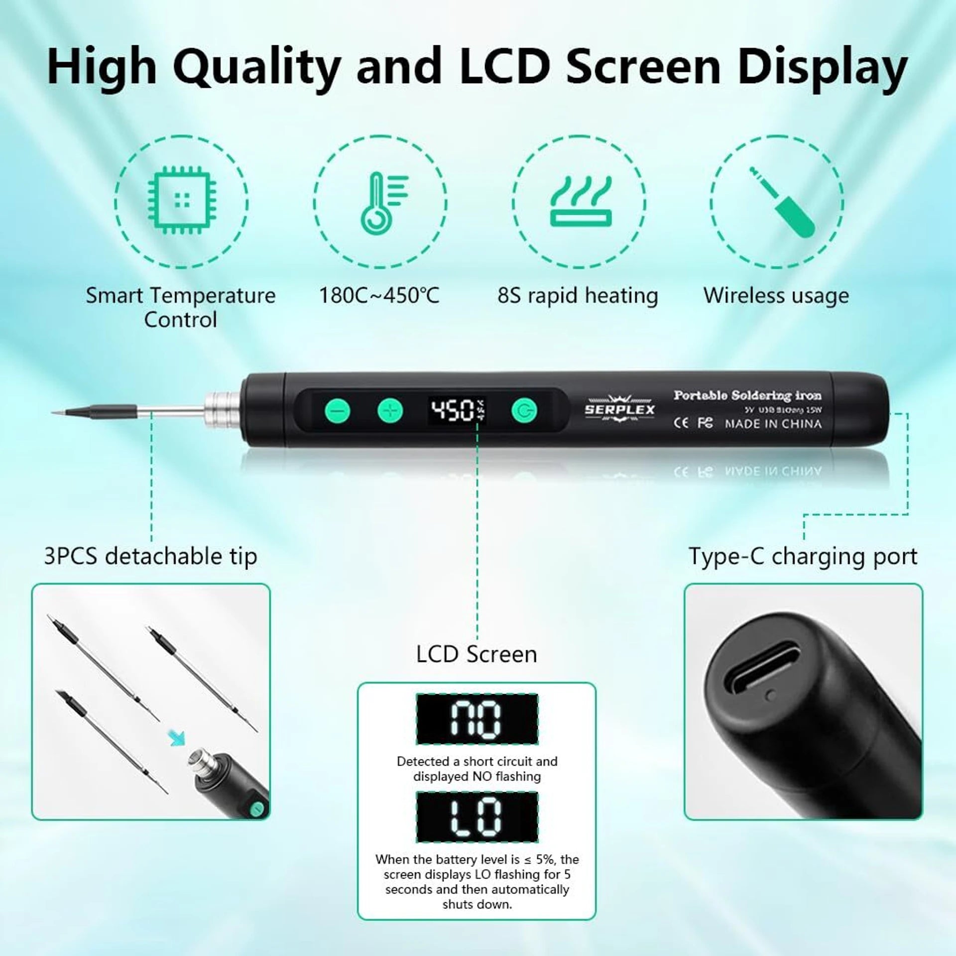 Rechargeable portable soldering iron