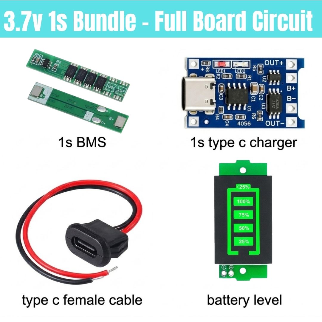 1s 3.7V battery - Full boards circuit