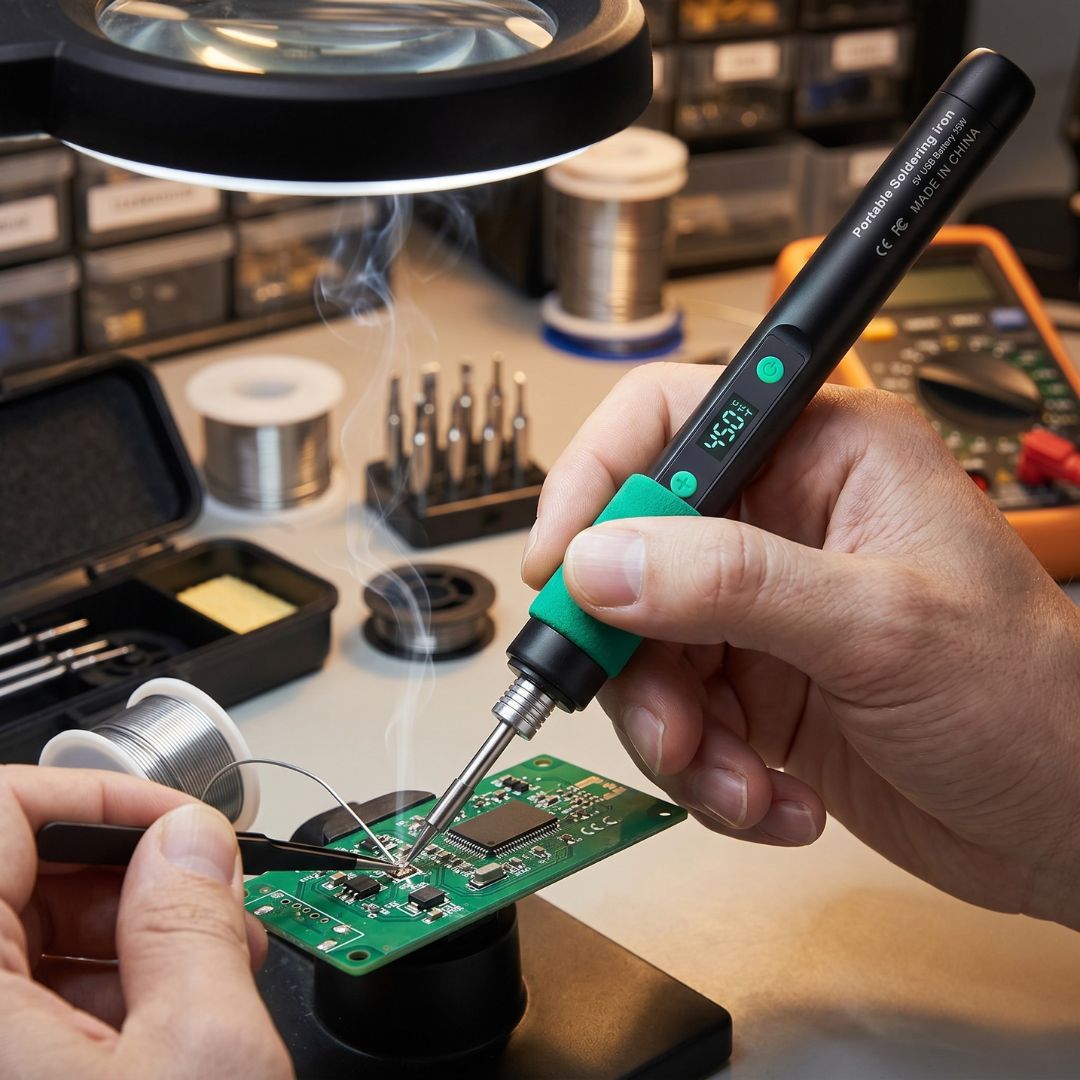 Rechargeable portable soldering iron