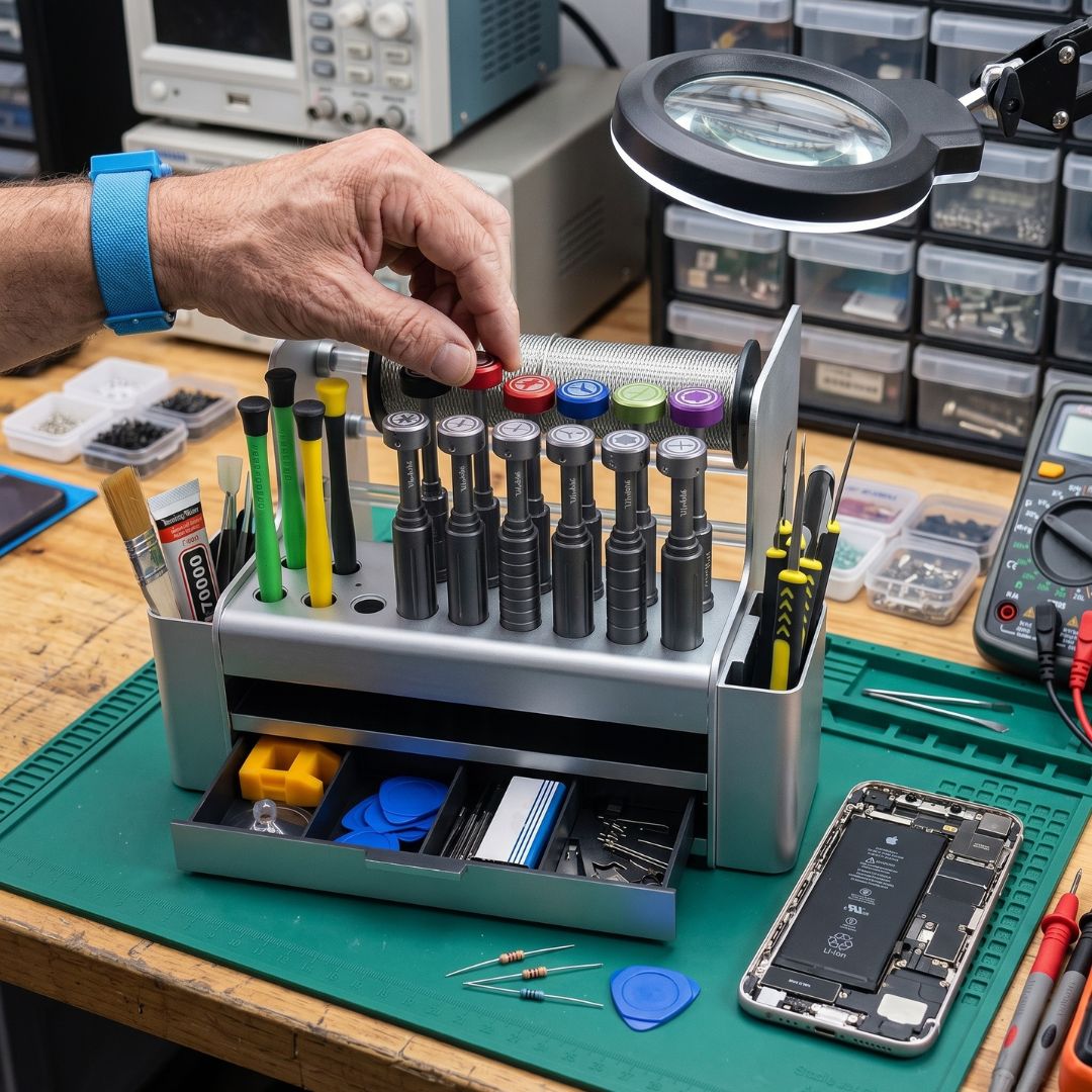 Screwdriver & Solder Wire Organizer Stand