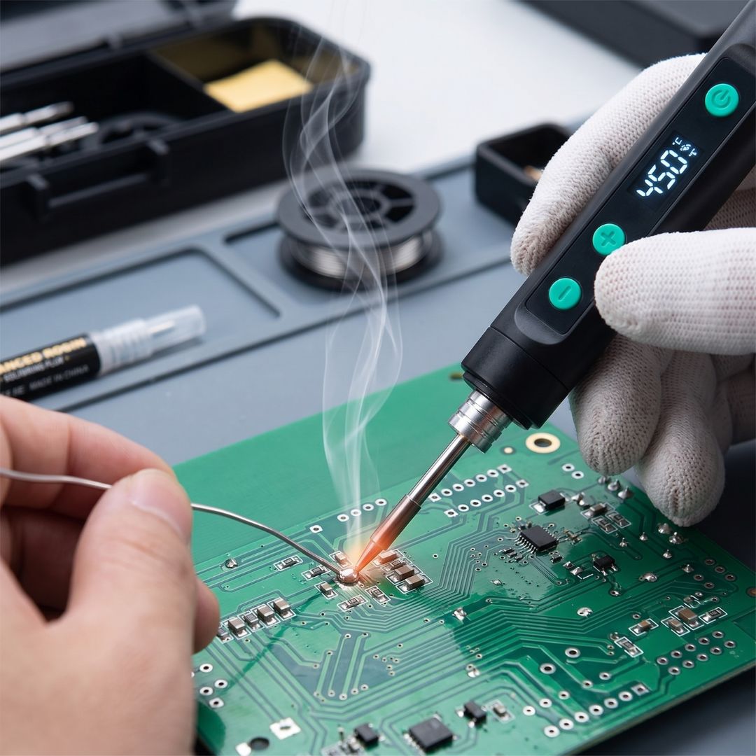 Rechargeable portable soldering iron