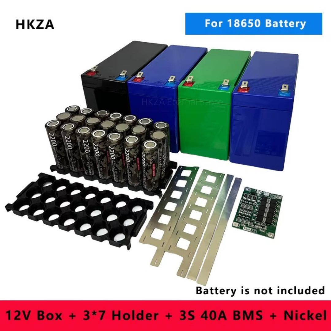 12V 7Ah Battery Case Kit – 3S 25A BMS Included