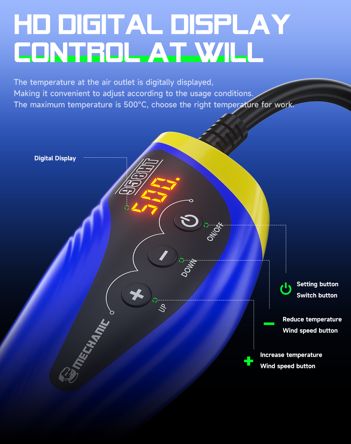 Mechanic Portable Digital Heat Gun 958HT