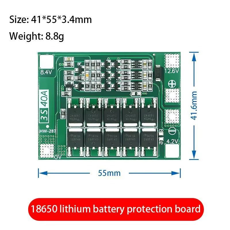 3S 40A BMS – Lithium Battery Protection Board
