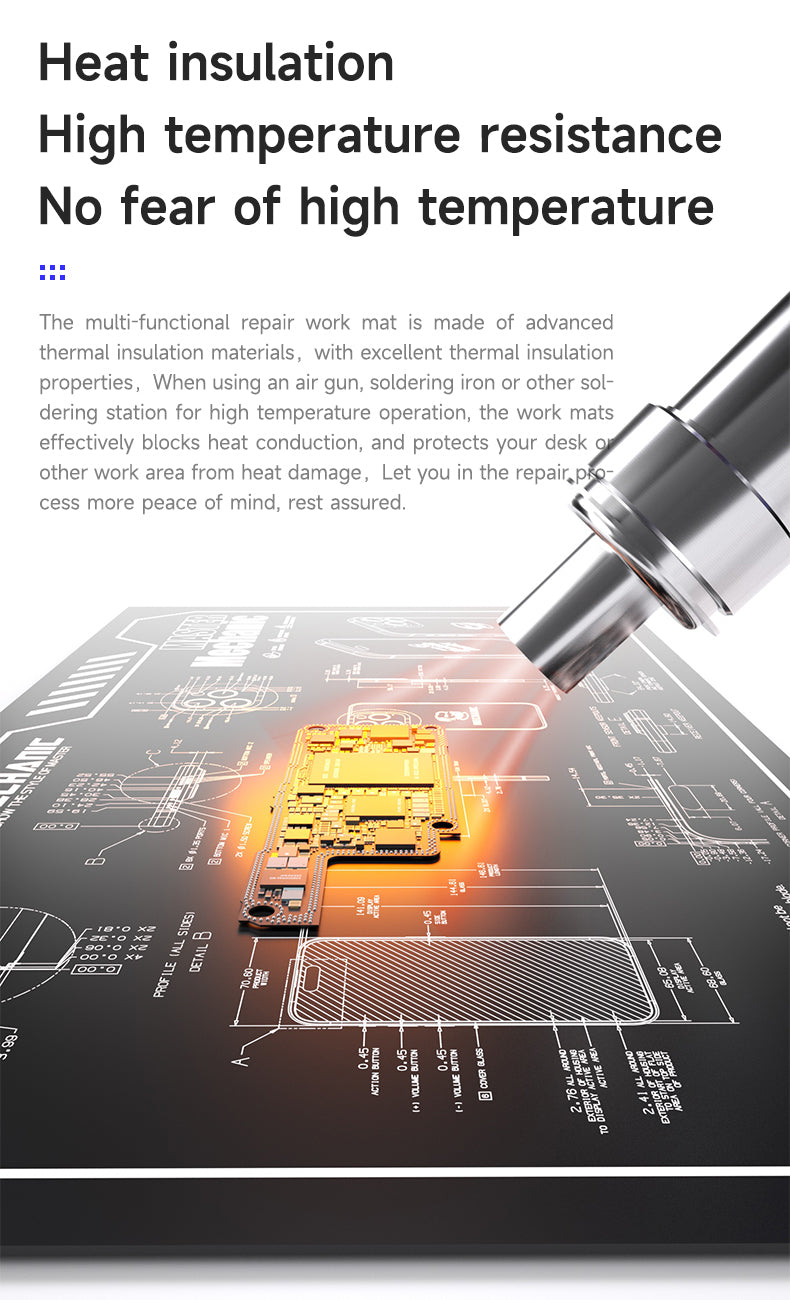MECHANIC V78 600x350mm Heat Resistant Silicone Repair Work Mat