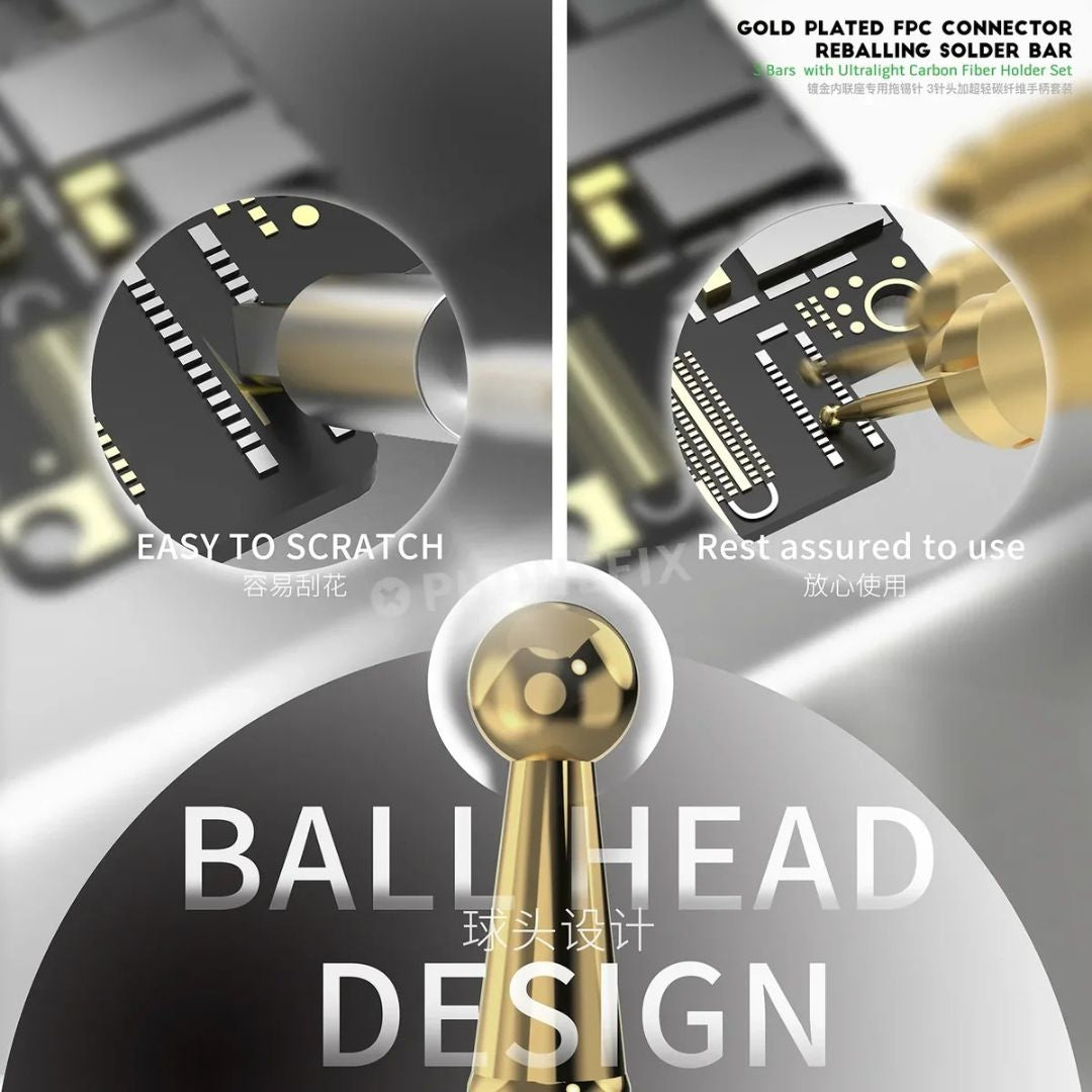 Tinning Needle Gold Plated FPC Connector Reballing