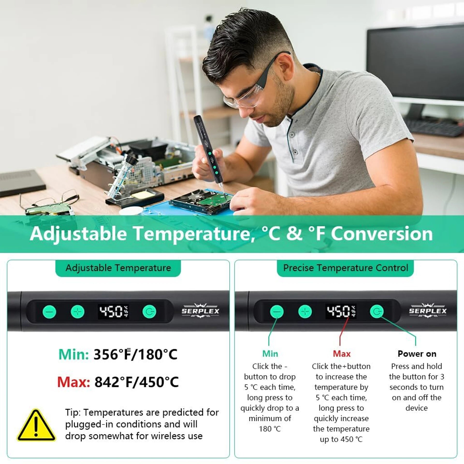 Rechargeable portable soldering iron