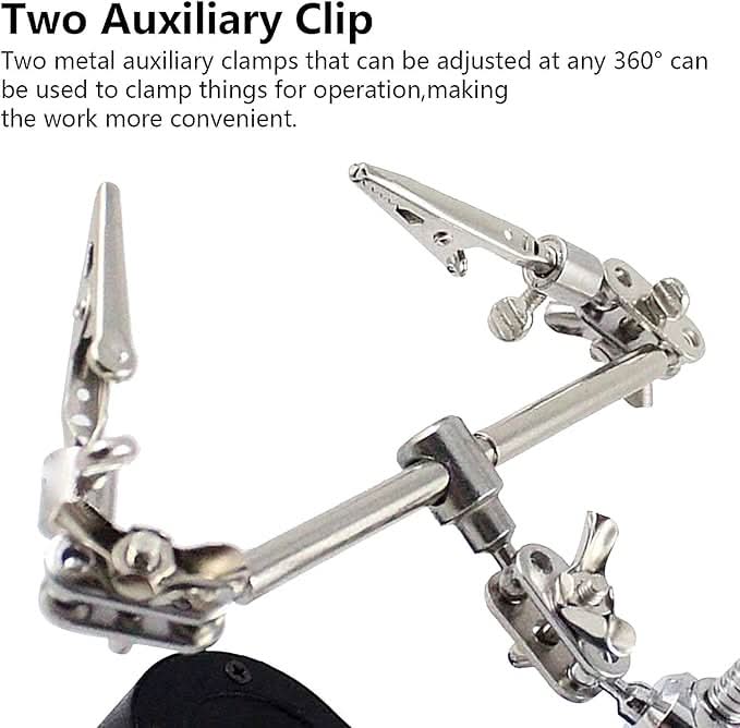 3rd Hand Soldering Stand with Magnifying Glass & LED Light - CUBE Setup Repair Tools | Tech Cube Store