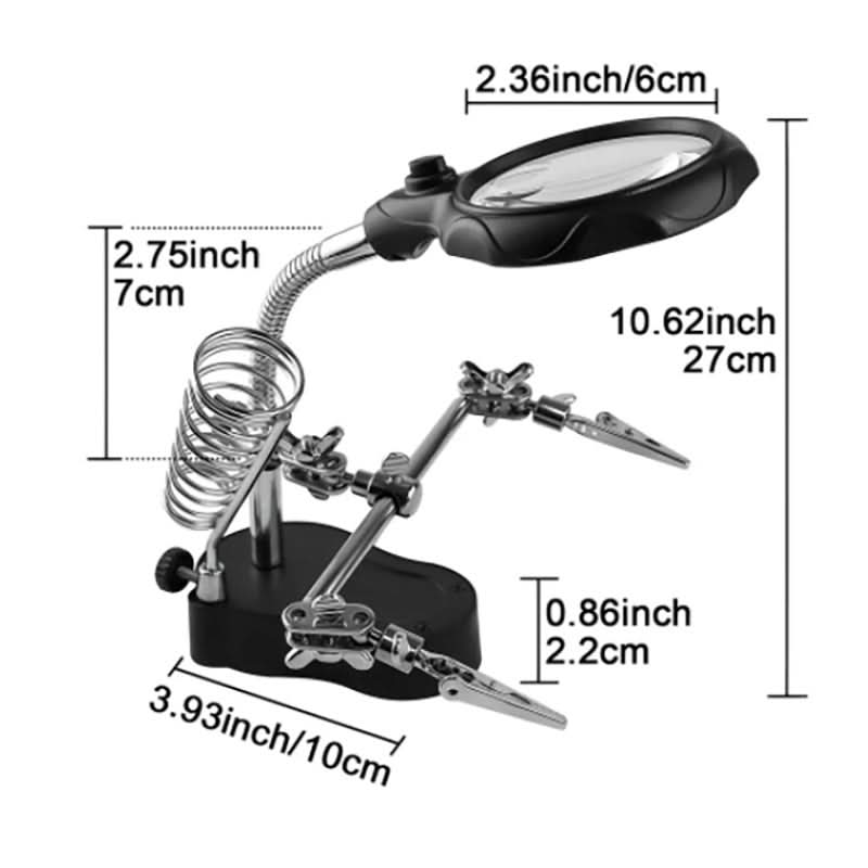 3rd Hand Soldering Stand with Magnifying Glass & LED Light - CUBE Setup Repair Tools | Tech Cube Store