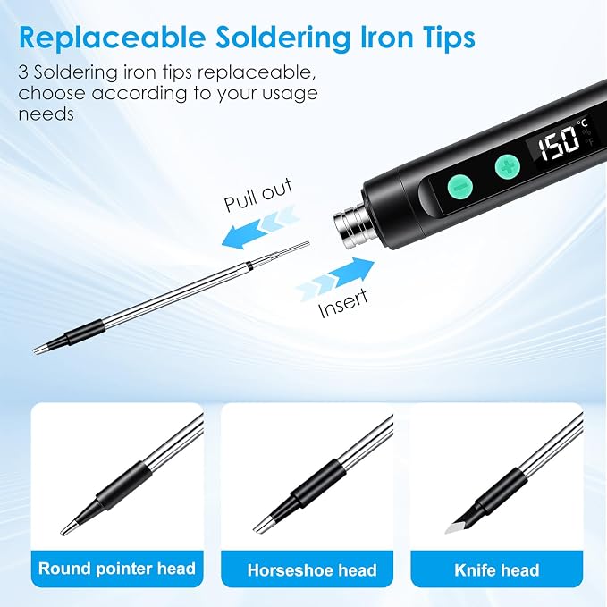 Rechargeable portable soldering iron