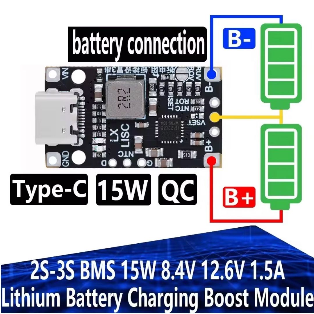 Type-C 2s -3s battery charge and BMS