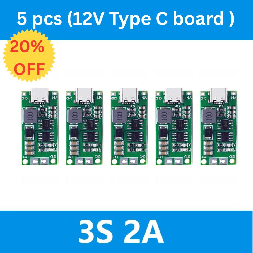 3S Type-C 12.6v Step-Up Boost Lithium Battery Charging Module 2A