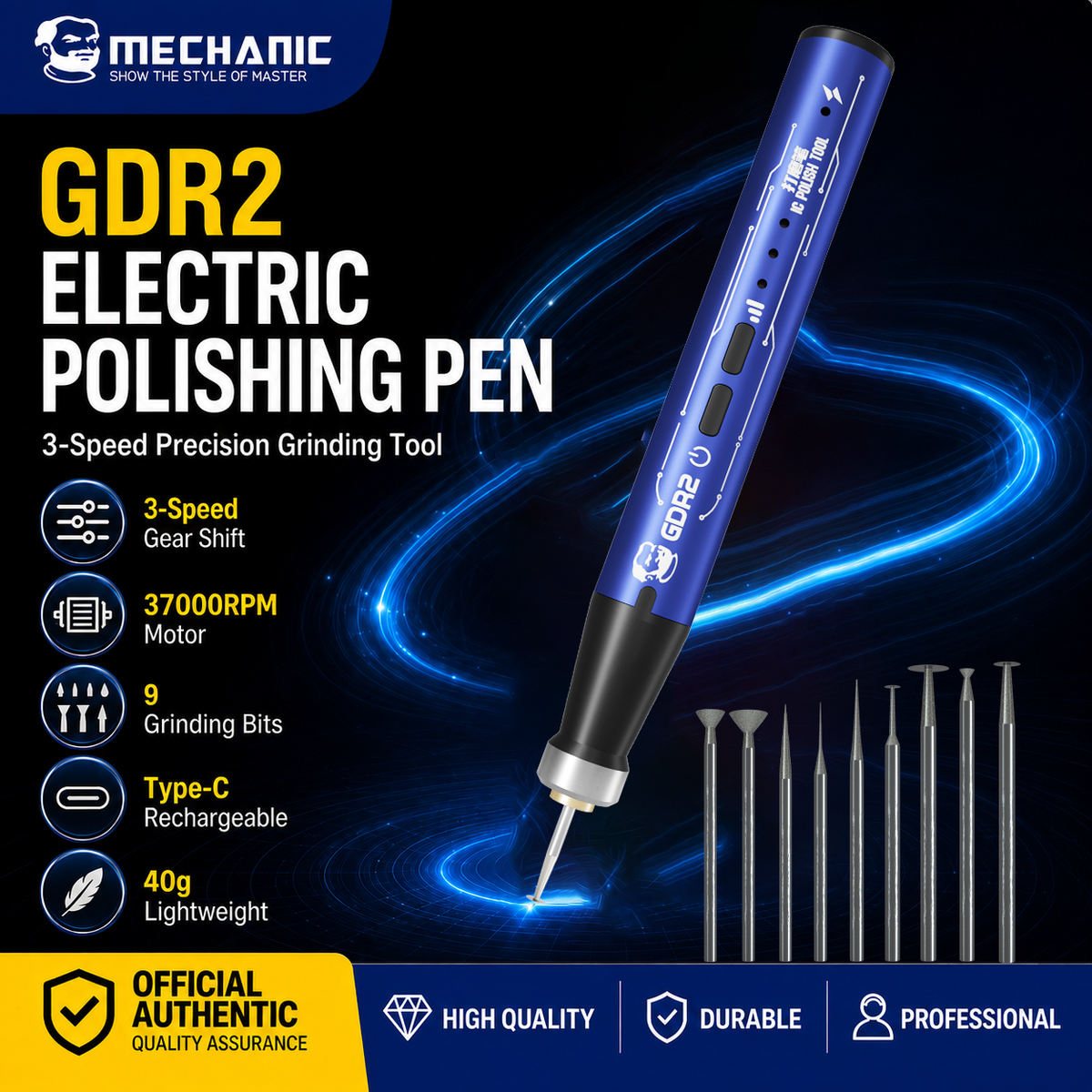 MECHANIC GDR2 Multi-function Electric Polishing Pen for Mobile Phone Repair Motherboard