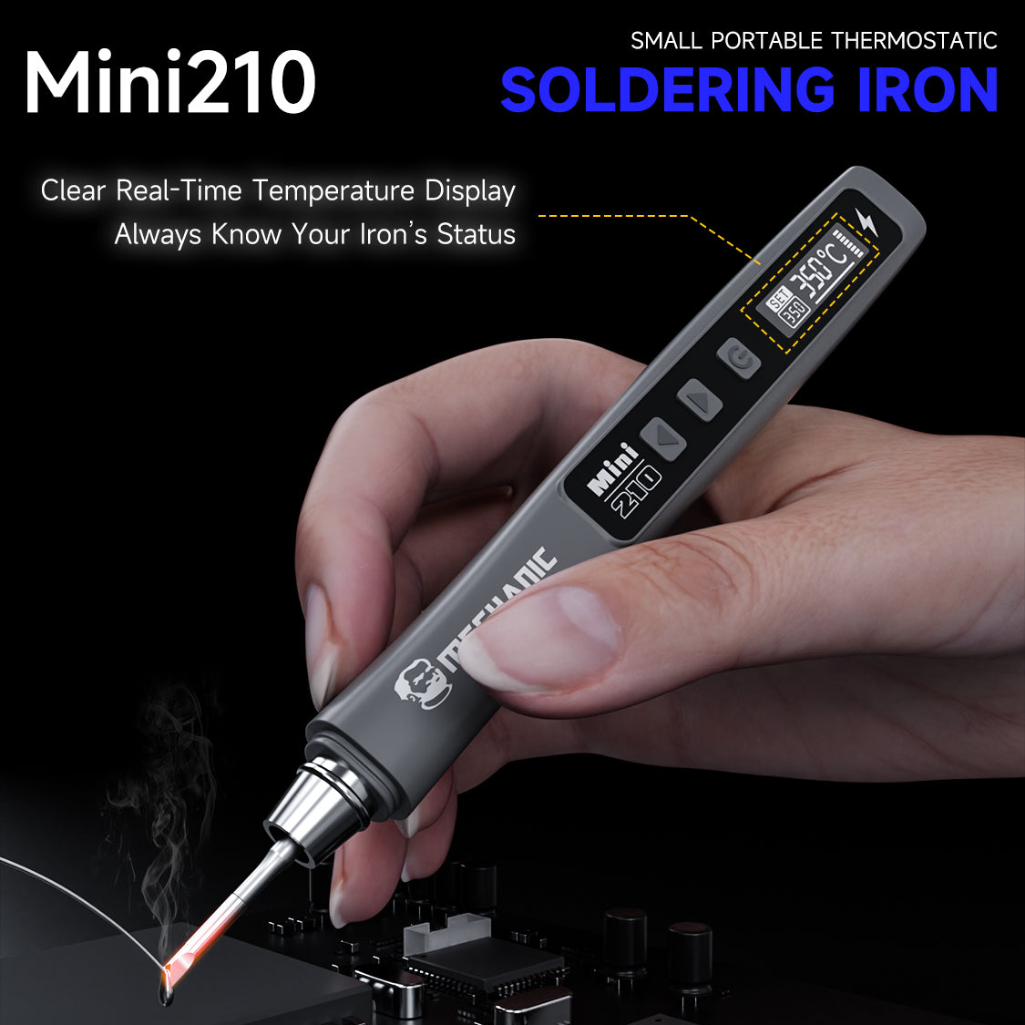 MECHANIC 40w Small portable thermostatic soldering iron MINI210