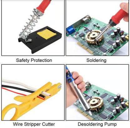 Electric Soldering Iron Kit with Adjustable Temperature