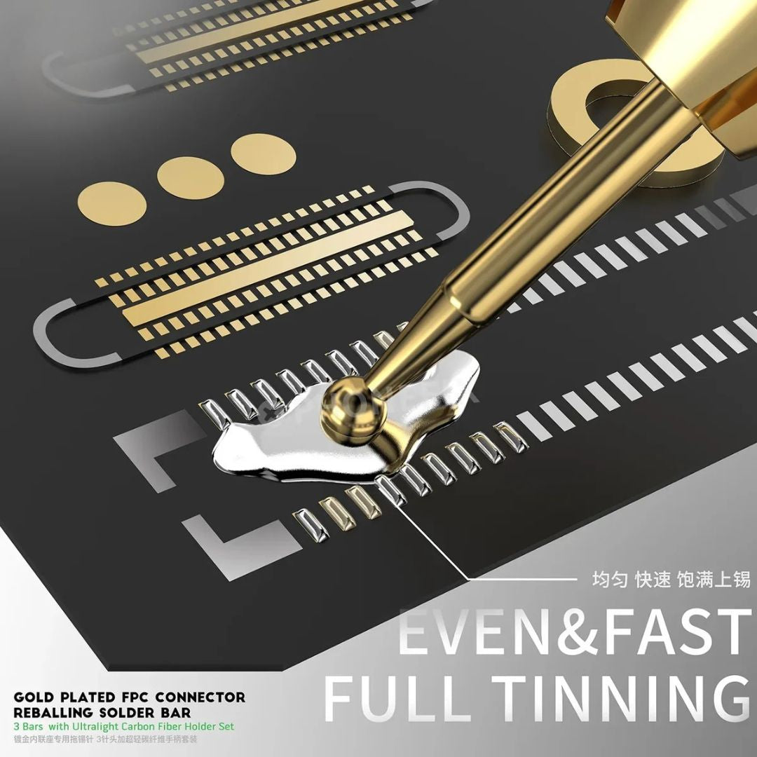 Tinning Needle Gold Plated FPC Connector Reballing