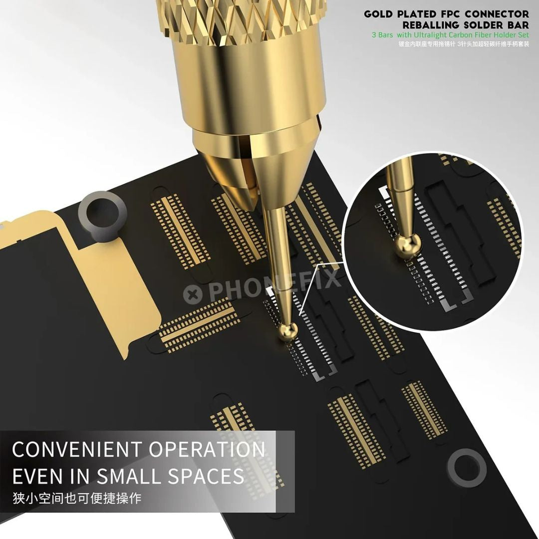 Tinning Needle Gold Plated FPC Connector Reballing