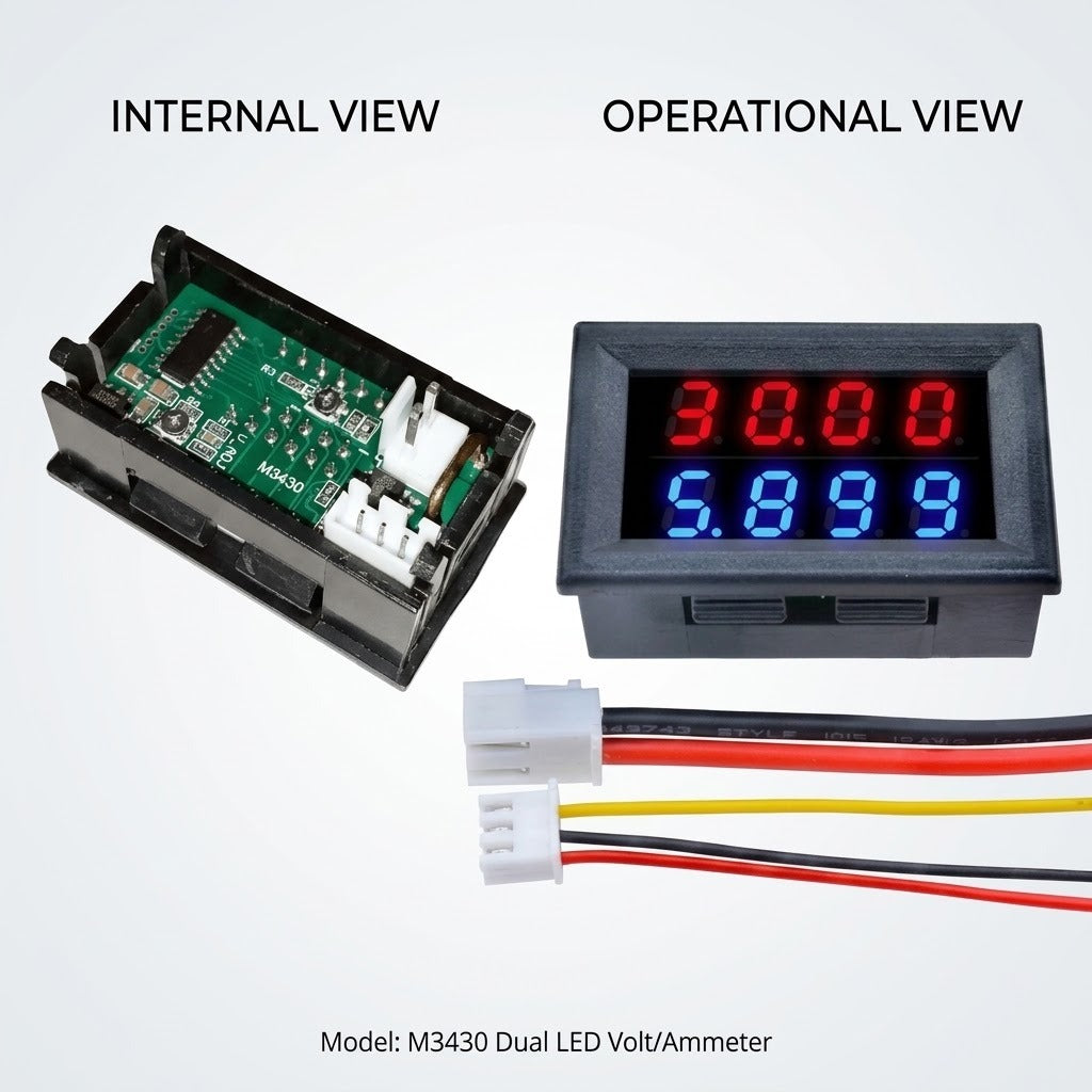 Dual LED Voltmeter 0~100v 10a