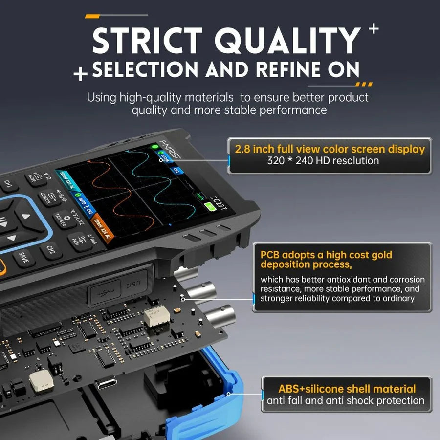 FNIRSI 2C23T 3 in 1 Digital Oscilloscope,Generator & Multimeter