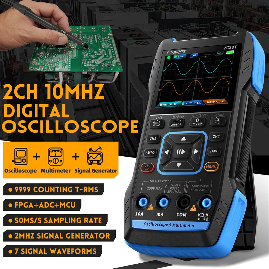 FNIRSI 2C23T 3 in 1 Digital Oscilloscope,Generator & Multimeter
