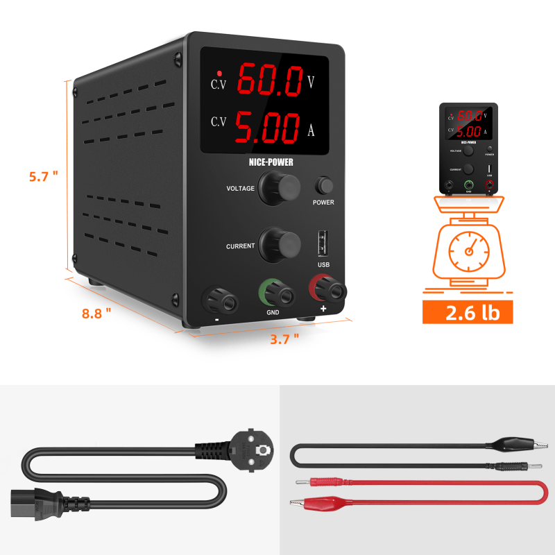 Power supply 60V 5A - CUBE Setup Repair Tools | Tech Cube Store